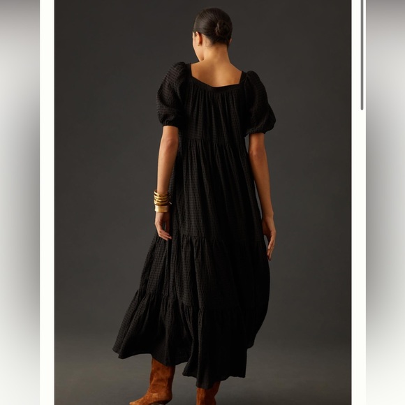 Anthropologie Tiered Sleeve Puff Sleeve Dress - Picture 3 of 5